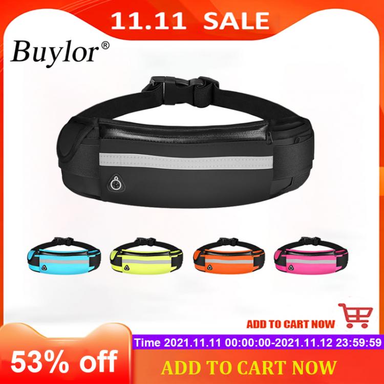 all in one place אביזרי גברים Buylor Sports Waist Bag Men Running Belt Bag Bum Bag Waterproof Fanny Pack Wallet Pouch Belt Portable Phone Holder Gym