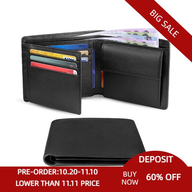 all in one place אביזרי גברים Hot Selling Wallets Mens Slim RFID Blocking Genuine Leather with Coin Pocket High Quality Short Multifunctional Wallet