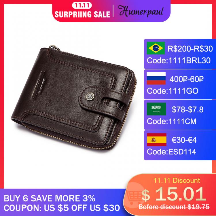 all in one place אביזרי גברים Men's Wallet Genuine Leather Purse Male Rfid Short Wallet Multifunction Storage Bag Coin Purse Wallet's Card Bags High Q