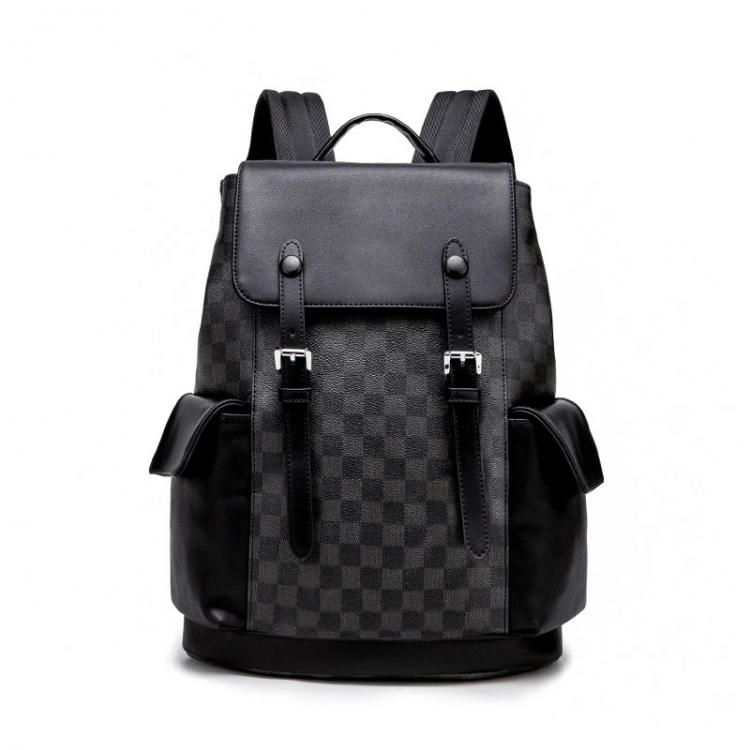 all in one place אביזרי גברים Weysfor Vogue New Leather Backpack Female Male Travel Backpack Laptop Large Capacity Designer Bagpack Black Plaid Mochila Hombre