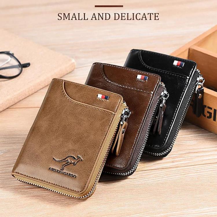all in one place אביזרי גברים Kangaroo Wallet Men's RFID Blocking Wallet with Zipper Multi Credit Card Holder Purse