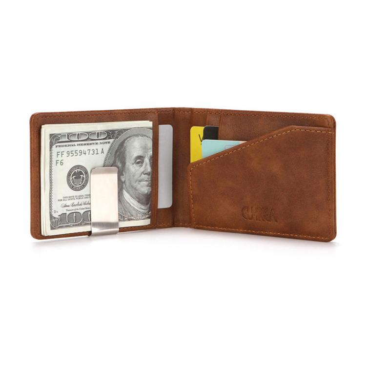 all in one place אביזרי גברים New Fashion Men's Leather Money Clips Wallet Multifunctional Thin Man Card Purses Women Metal Clamp For Money Cash Holder