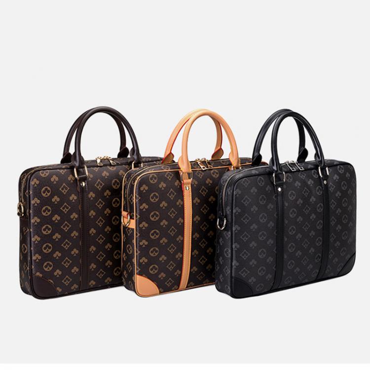 all in one place אביזרי גברים Printed Leather Business Briefcase Men/Women Messenger Bag 14 inches Laptop Shoulder Bag Fashion Crossbody Bags Computer Handbag