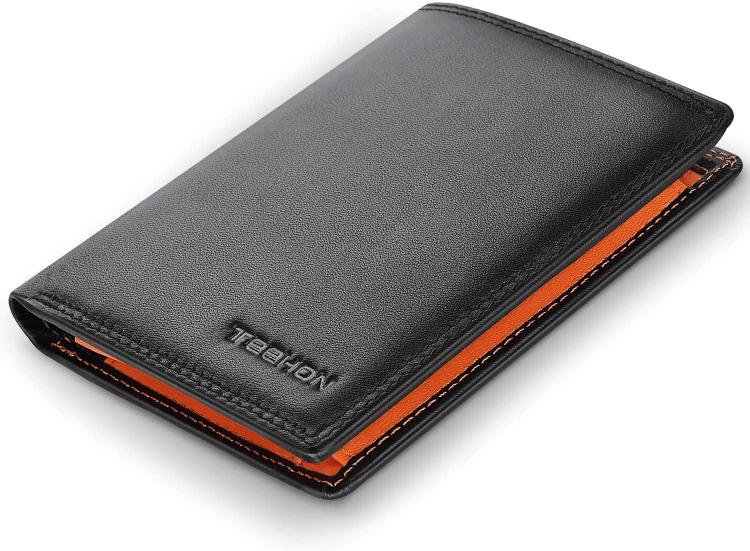 all in one place אביזרי גברים TEEHON Fashion Elegant Wallet Men Genuine Leather RFID Card Holder Coin Purse