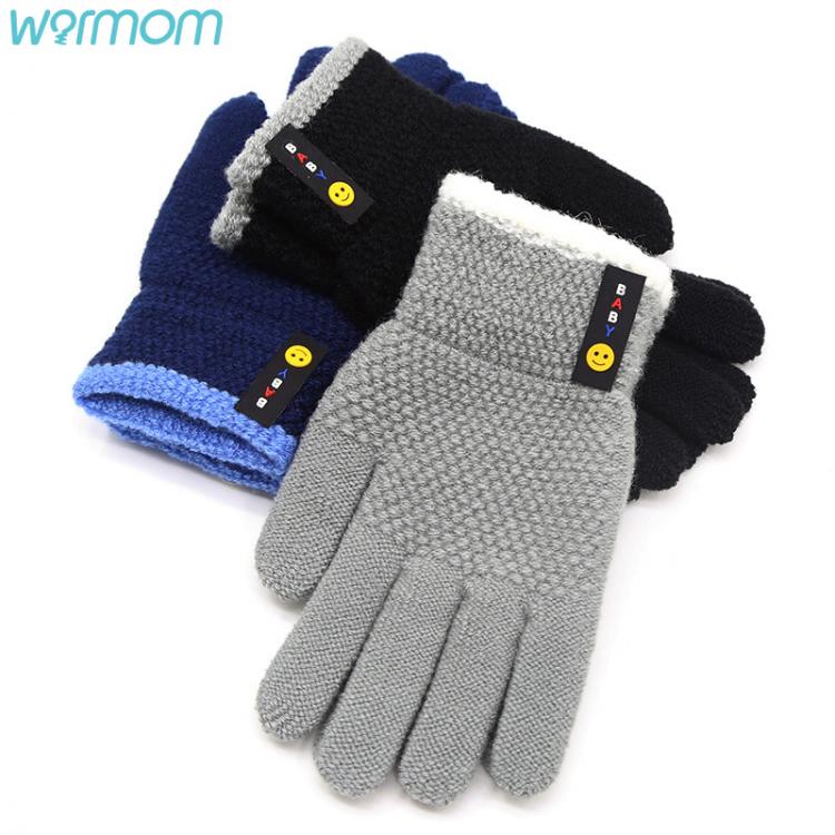 all in one place ילדים ותינוקות Warmom New Fashion Kids Thick Knitted Gloves Warm Winter Gloves Children Stretch Mittens Boy Girl Infant Accessories for 6-10Y