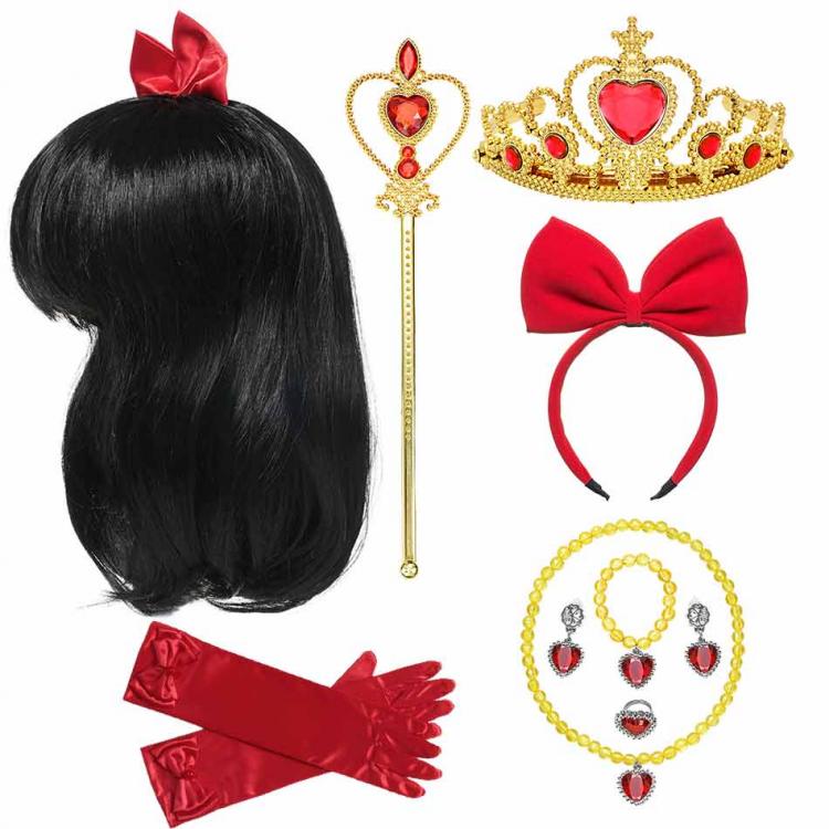 all in one place ילדים ותינוקות Snow White Dress up Synthetic Tiara for Little Girls Princess Snow White Cosplay Accessories Crown Hair Headband Gloves Necklace