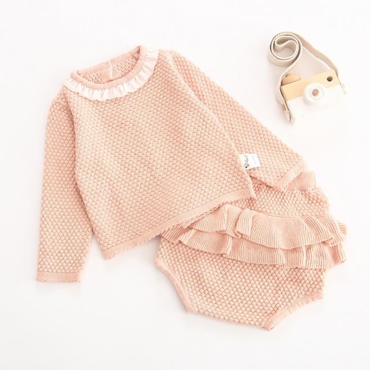all in one place ילדים ותינוקות Celveroso Baby Girls Cloth set Autumn Baby knitted Romper Set Infant Newborn Baby Girl  Sweater Baby Jumpsuit Lotus leaf collar