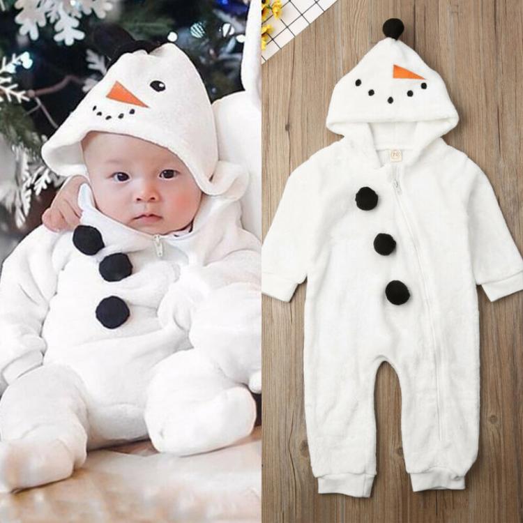all in one place ילדים ותינוקות CANIS Autumn Winter Newborn Baby Girl Boy Snowman Long Sleeve Zipper Warm Lovely Romper Jumpsuit Clothes
