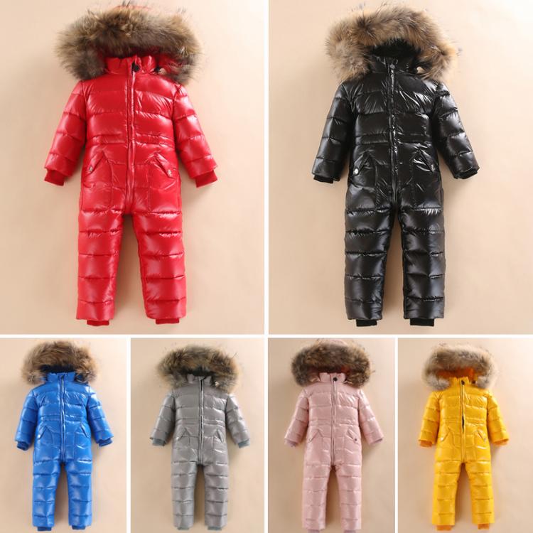 all in one place ילדים ותינוקות -30 Russian Winter Snowsuit 2021 Boy Baby Jacket 80% Duck Down Outdoor Infant Clothes Girls Climbing For Boys Kids Jumpsuit 2~5y