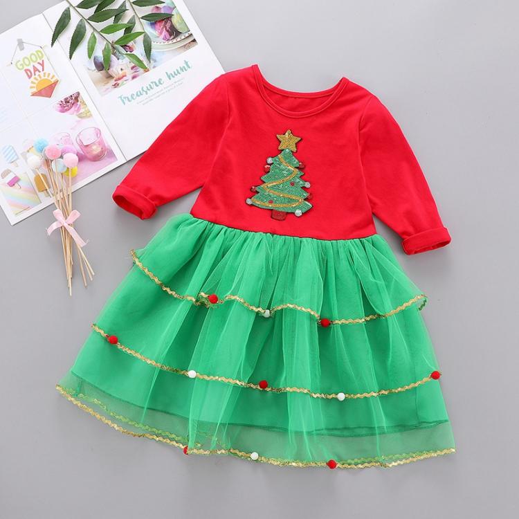 all in one place ילדים ותינוקות Baby Girl Christmas Tree Dress Cartoon Snowman Print Tutu Red Long Sleeves Toddler Xmas Patchwork Party Dress New Year Costume