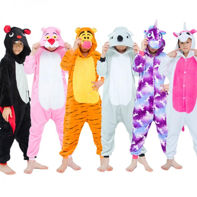 all in one place ילדים ותינוקות Autumn Winter Flannel Unicorn Pajamas Children Onesies Hooded Animal Cartoon Boys Pyjamas Panda Pajamas for Girls Kids Sleepwear