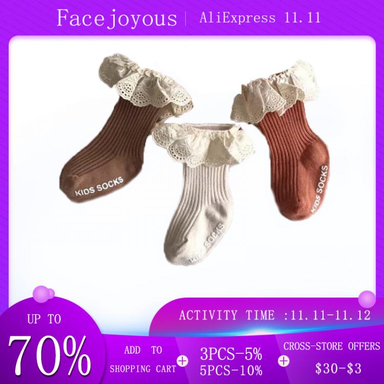 all in one place ילדים ותינוקות Autumn New Baby Socks Kids Cute Lace Socks Newborn Baby Girl Socks Cotton Princess Girls Non-slip Socks
