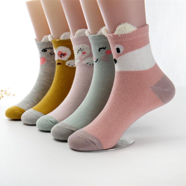 all in one place ילדים ותינוקות 5pairs/lot 2021 New Spring Baby Socks 1-12 Years Baby Cotton Socks Thick Socks Children Cotton Socks