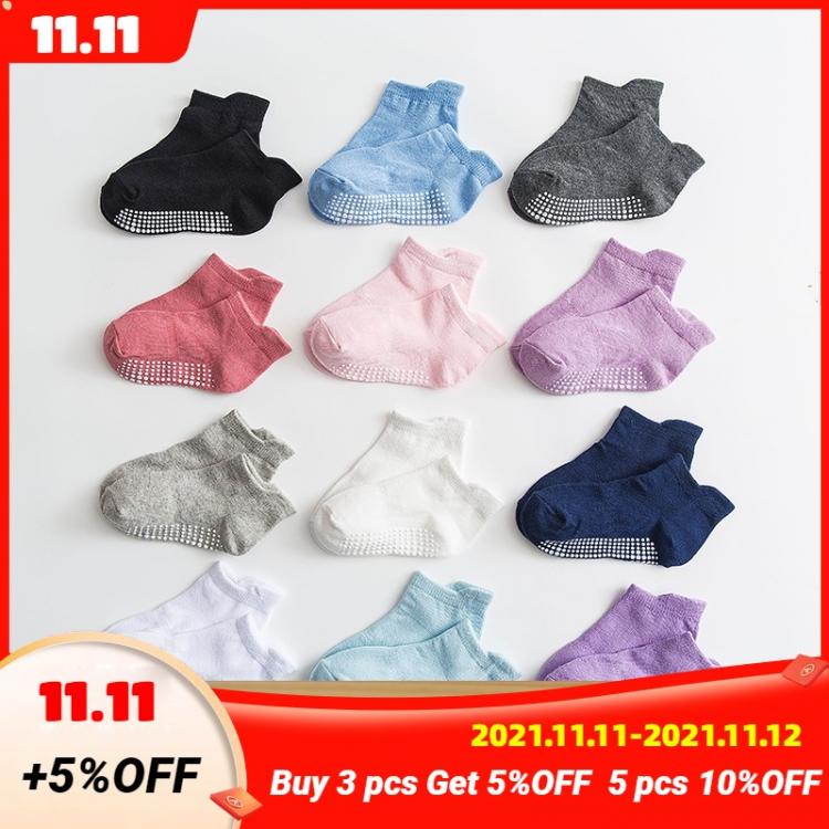 all in one place ילדים ותינוקות 6 Pairs/lot 0 to 6 Yrs Cotton Sock With Rubber Grips Four Season Children's Anti-slip Boat Socks For Boys Girl Low Cut Floor 