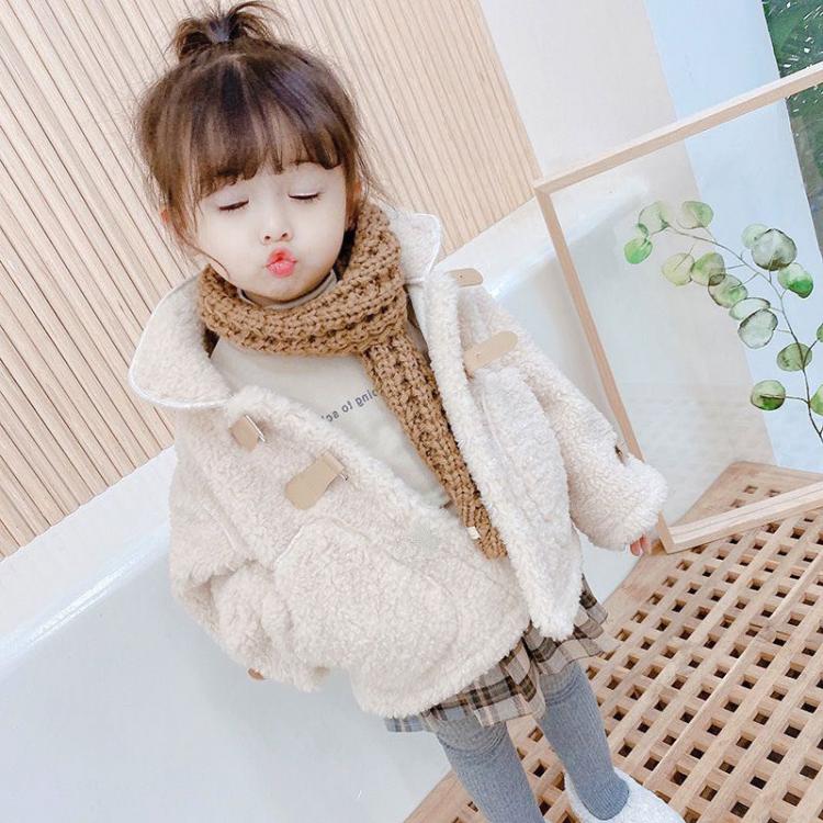 all in one place ילדים ותינוקות Children's clothing, winter clothing for lambs girls, display wool jacket, warm snowsuit, 3-8-year-old baby coat