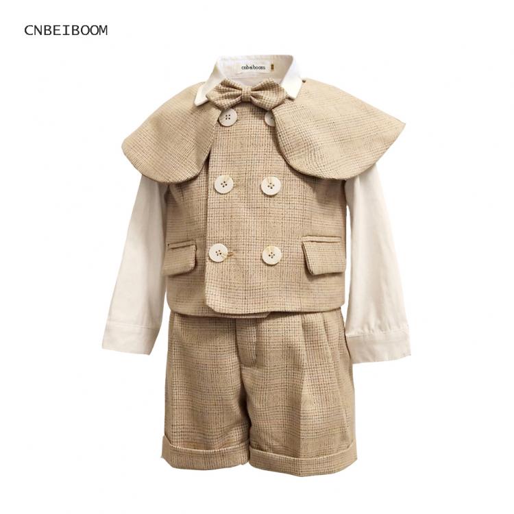 all in one place ילדים ותינוקות Boy Suits Cotton Baby Boys Suits 2021 Double Breasted vest short Shawl 3pcs Suit sets tuxedo Boy Formal Wedding birthday dress