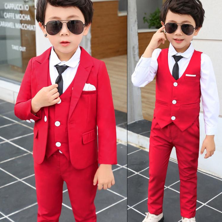 all in one place ילדים ותינוקות Spring Autumn Formal Boys Suit Set Children Party Host Wedding Costume Little Kids Blazer Vest Pants Clothing Sets