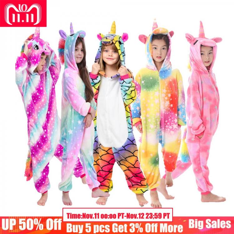 all in one place ילדים ותינוקות Kids Pajamas Animal Sleepwear Rainbow Unicorn Pijamas Baby Boys Girls Pijamas Suit Children  Pajamas Sets Unicorn
