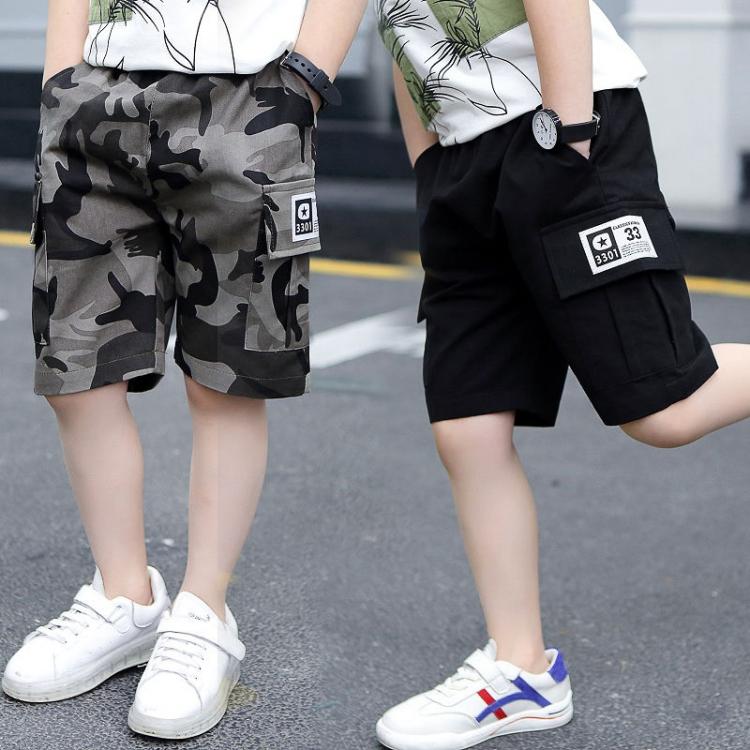 all in one place ילדים ותינוקות new 2020 Boys Shorts for Summer Camouflage Loose Pants Teenage Trouser Shorts Cotton Black Pants Fashion Kids Clothes 2-16 Years