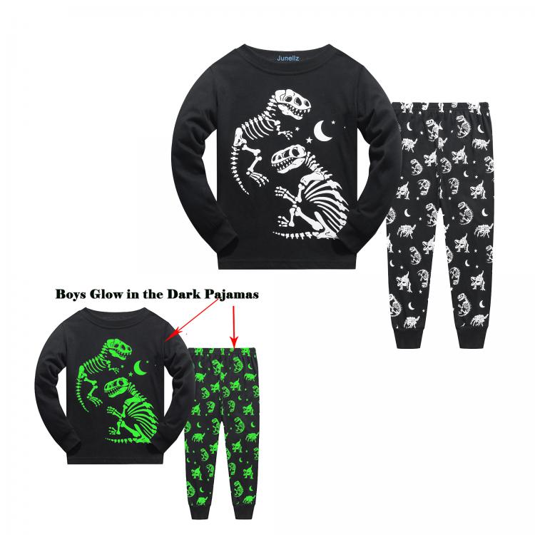 all in one place ילדים ותינוקות Junellz Boys Pyjamas Sets Glow in The Dark Kid pajamas 100% Cotton Dinosaur Child pajamas sets Kids Outfit Clothes Toddler Pjs