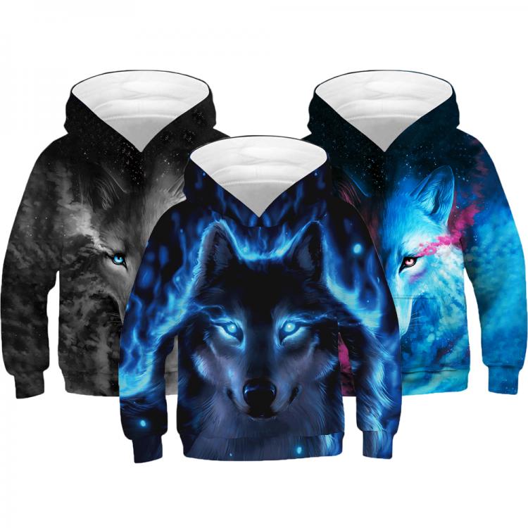 all in one place ילדים ותינוקות 3D Print Wolf Boys Hoodies Coats Spring Autumn Outerwear Kids Hooded Sweatshirt Clothes Children Long Sleeve Pullover Tops
