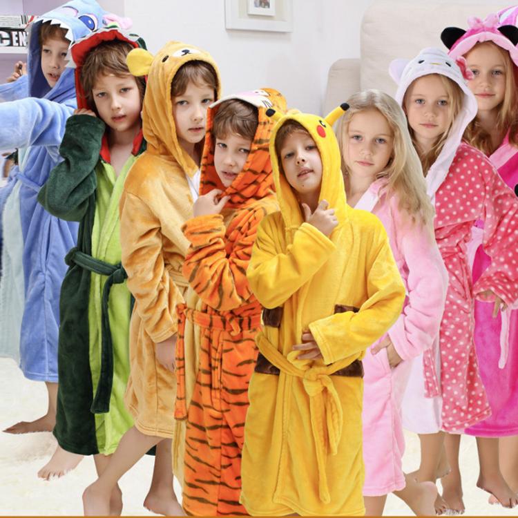 all in one place ילדים ותינוקות Winter Kigurumi Unicorn Dinosaur Hooded Children Bathrobes Kids Bath Robe Animal For Boys Girls Pyjamas Nightgown Kids Sleepwear