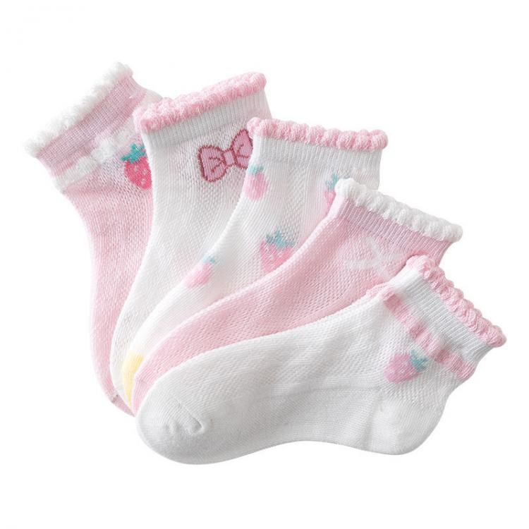 all in one place ילדים ותינוקות 5 Pairs/Lot Children Cotton Socks Boy Girl Baby Cute Cartoon Breathable Mesh Socks For 1-12 Years Teens Summer Fashion Kids  CN