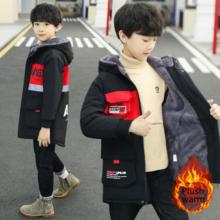 all in one place ילדים ותינוקות Children's Winter Boys' coat Outdoor Jacket Hooded Plush Warm Windbreaker Autumn Casual Boys' School Overcome Cotto