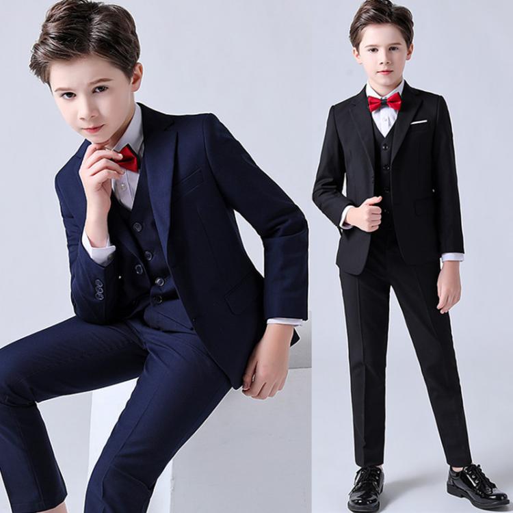 all in one place ילדים ותינוקות Formal Boys Dress Suit Flower Spring Autumn Child Wedding Party Performance Costume Kids Blazer Vest Pants Clothes Set