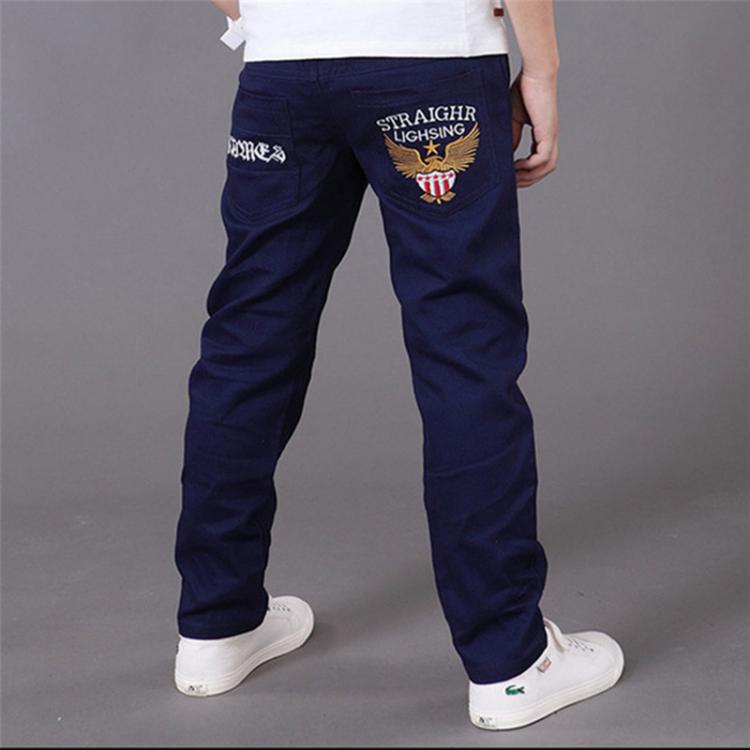 all in one place ילדים ותינוקות 2021 Autumn Blue Letters Big Kids Jeans for A Boys Trousers Casual Elastic Waist Long Pencil Pants 4-16T Children's Clothes