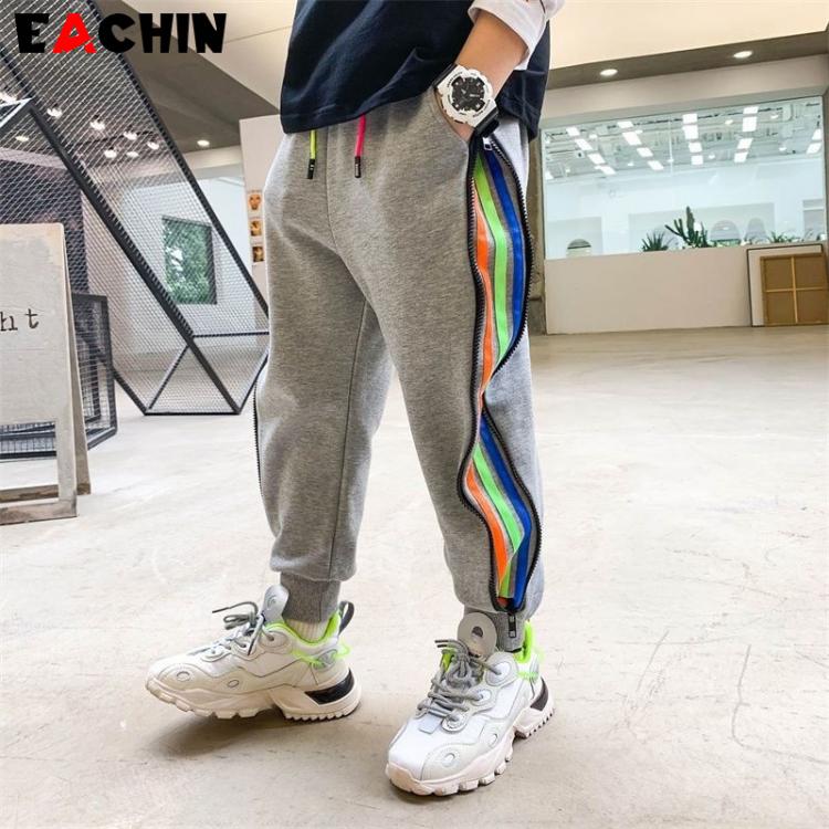 all in one place ילדים ותינוקות EACHIN Boys Pants Fashion Striped Trend Sport Casual Pants Spring Fall Teenage Cotton Sweatpants Boy Harem Pants Kids Bottoms