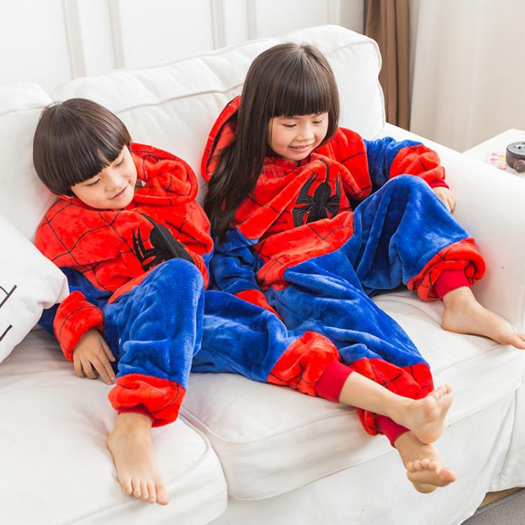all in one place ילדים ותינוקות Boy Girl Children Spider Red Pajamas Set Flannel Kids Animal Cartoon Cosplay Hooded Pijama infantil Kigurumi Sleepwear