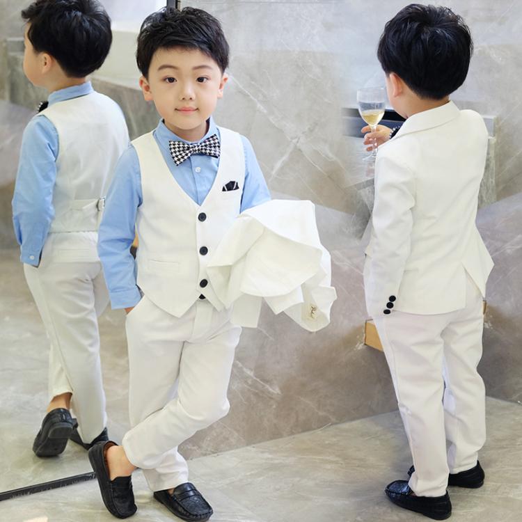 all in one place ילדים ותינוקות Children Formal White Dress Suit Set Flower Boys Wedding Party Performance Costume Kids Blazer Vest Pants Shirt Tie Clothes