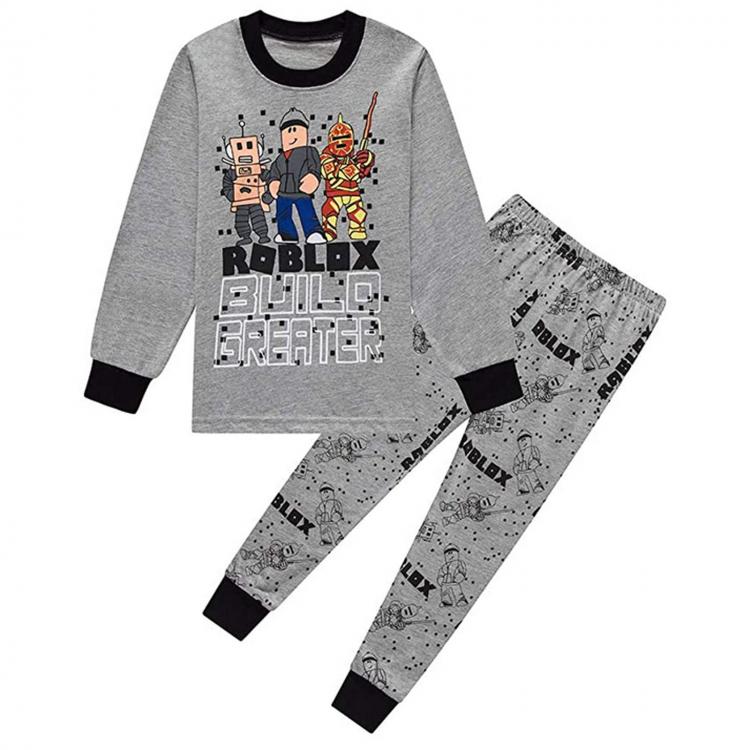 all in one place ילדים ותינוקות Robloxing Boy Home Service Suit Underwear Cartoon Clothes Long-Sleeved Trousers Child Nightclothes Indoor Cotton Sleepwear