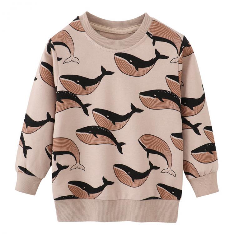 all in one place ילדים ותינוקות Jumping Meters New Arrival Autumn Boys Girls Sweatshirts Cotton Whale Print Hot Selling Kids Clothes Long Sleeve Sport Shirts