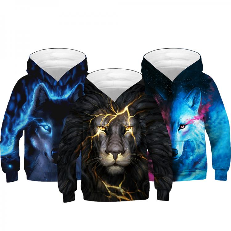 all in one place ילדים ותינוקות 4-14 Years Boy Hoodies Autumn 3D Thunder Lion Wolf Fox Teenagers Sweatshirt For Boys Christmas Halloween Gift Children Coat