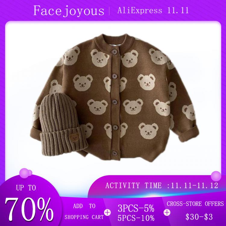 all in one place ילדים ותינוקות New Arrivel Toddler Baby Boy Knitwear Newborn Cardigans Girls Clothes Cartoon Bear Knit Sweater Kids Autumn Winter Outerwear