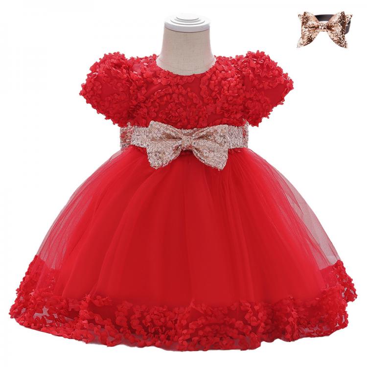 all in one place ילדים ותינוקות 2pcs Dress +headband for Girl Baby Christening Gown First 1st Birthday Dress Party Girl Baby Clothing Toddler Clothes Infant top