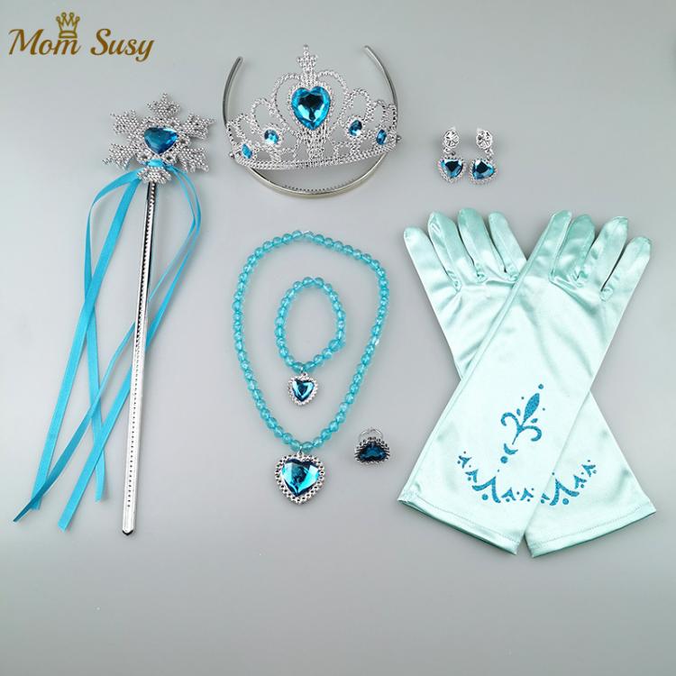 all in one place ילדים ותינוקות Elsa Anna Princess Crown Headband Magic Stick Glove Hair Accessory For Children Kids Baby Girls Party Carnival Birthday Cosplay