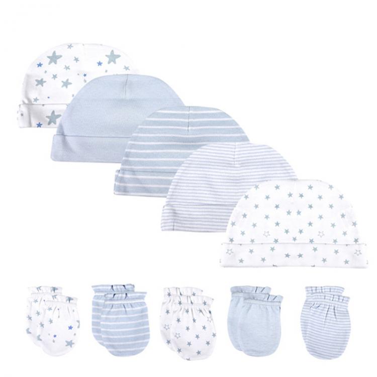 all in one place ילדים ותינוקות 2021 Unisex Baby Hats+Gloves Cotton Baby Accessories Newborn Fitted Baby Boys Girls Sets Cute Headwear Nightcap Sleep