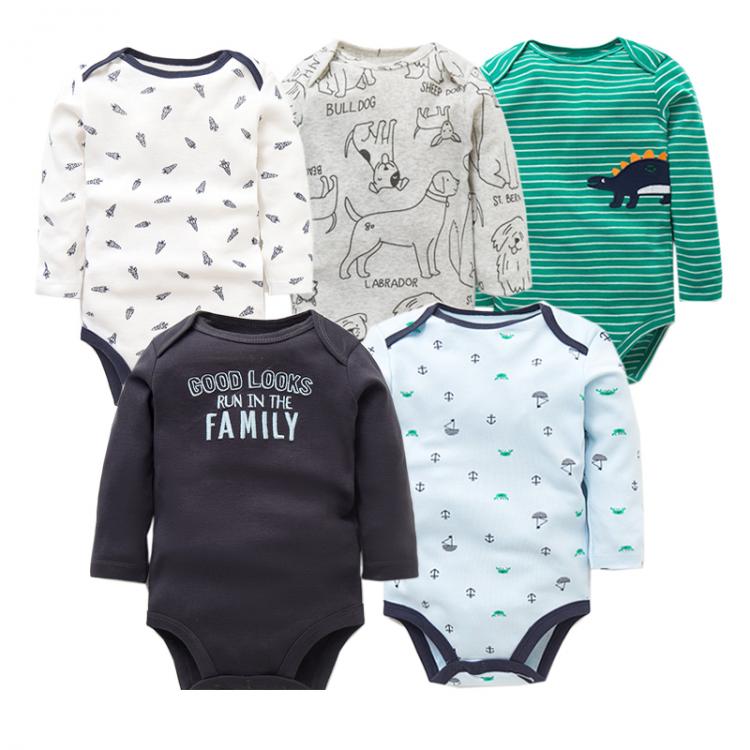 all in one place ילדים ותינוקות 5PCS/LOT Cotton Baby Bodysuits Unisex Infant Jumpsuit Fashion Baby Boys Girls Clothes Long Sleeve Newborn Baby Clothing Set