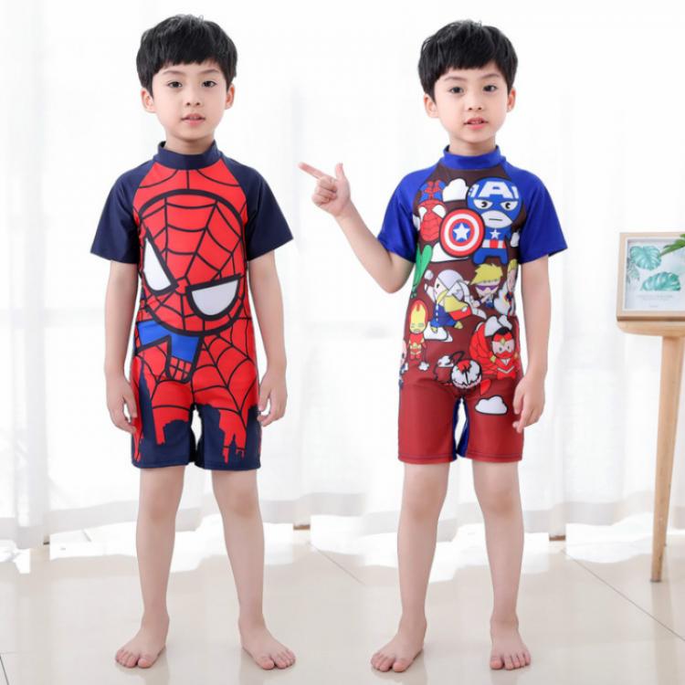 all in one place ילדים ותינוקות Boys One Piece Swimsuits Swimwear Bathing Suit Cartoon Spiderman Cars McQueen Captain America Swimming Kids Sport Baby Beachwear