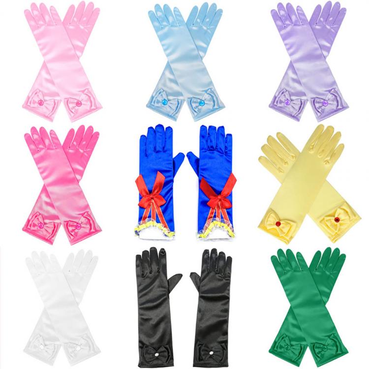 all in one place ילדים ותינוקות Satin Sequins Mittens Bowtie Children Long Gloves Princess Dance Performance Gloves Kids Girls Children 's Day Birthday Gifts