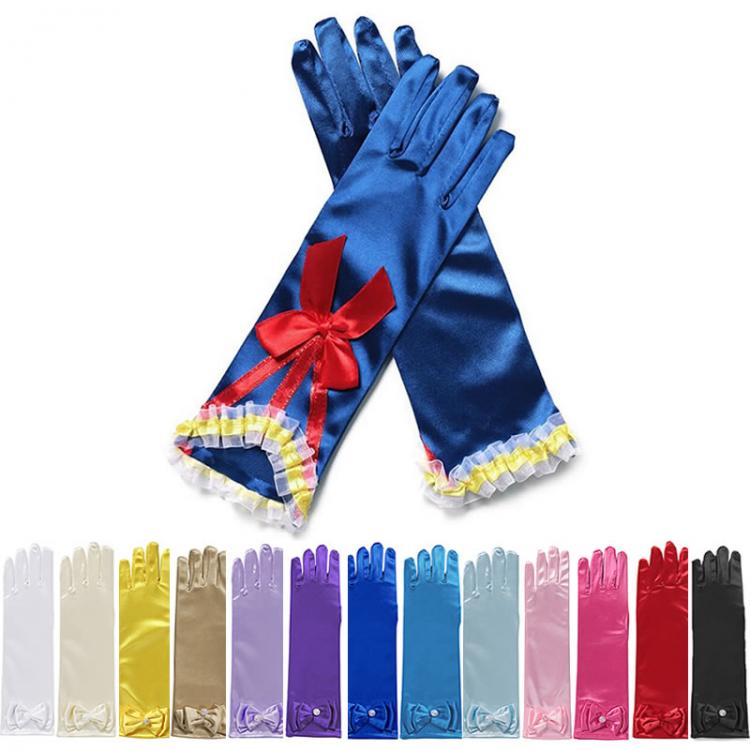 all in one place ילדים ותינוקות Long gloves for Elsa girls princess gloves girls wedding dress glove with bow costume accessories satin gloves birthday gift