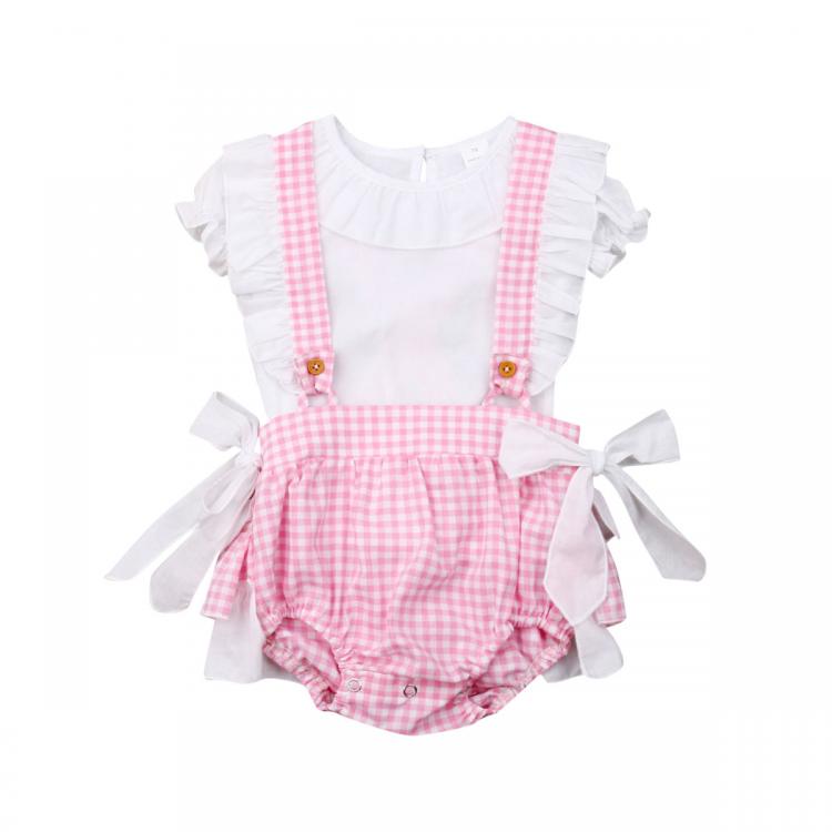 all in one place ילדים ותינוקות Newborn Baby Girl Clothes Princess Sleeve T-shirt Bow Ruffle Sling Pants Outfits Princess Sleeve Top Bow Ruffle Stripe Pants