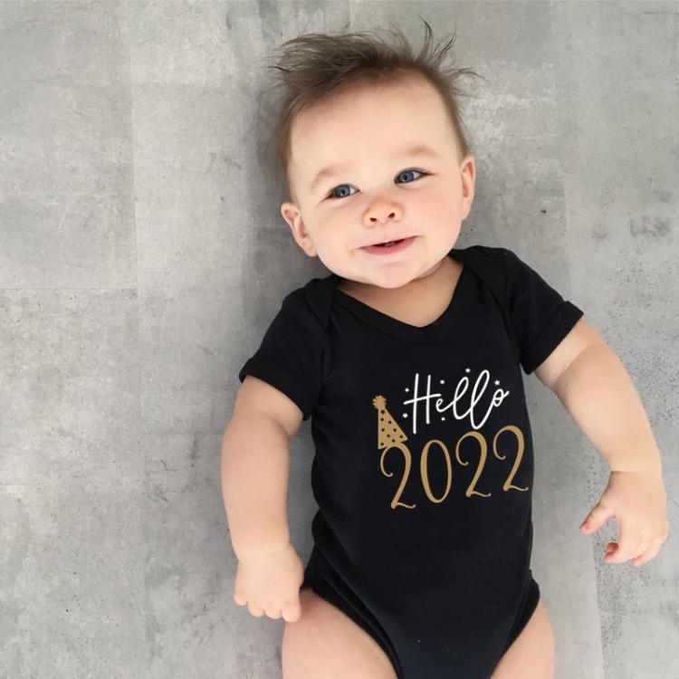 all in one place ילדים ותינוקות Hello 2022 Newborn Baby Bodysuit Cotton Short Sleeve Infant Rompers Body Baby Boys Girls New Year Ropa Clothes Christmas Gift