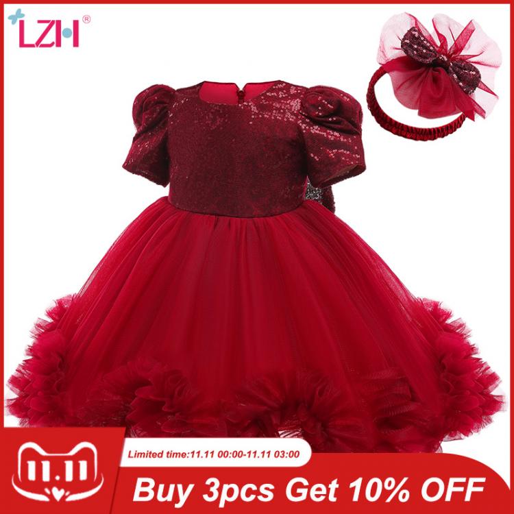 all in one place ילדים ותינוקות LZH Baby Dress For Baby Girls 1st Year Birthday Dress Infant Sequin Wedding Party Princess Dress Baby Christmas Newborn Clothes