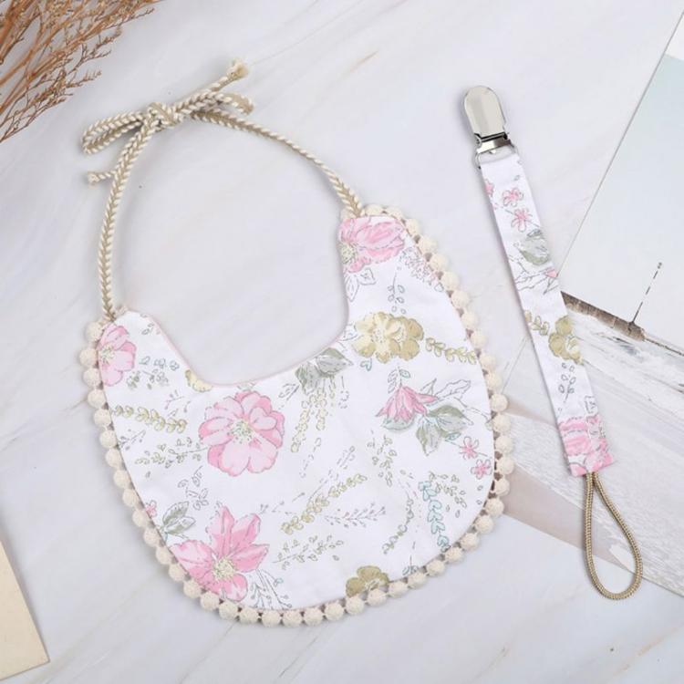 all in one place ילדים ותינוקות 1 Pc Double-sided printing Baby Pacifier Clip Chain Baby Cotton Linen Bib Set Perfect Newborn Shower Gift