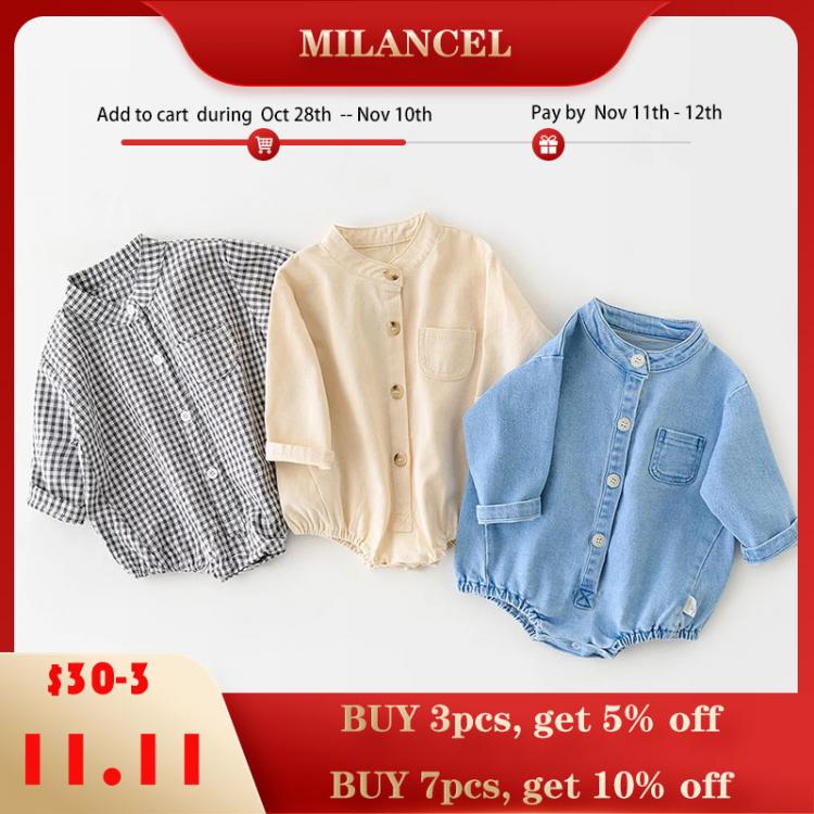 all in one place ילדים ותינוקות MILANCEL 2021 Baby Clothes Toddler Boys Bodysuits 3 Pattern Infant Girls One Piece Newborn Clothes