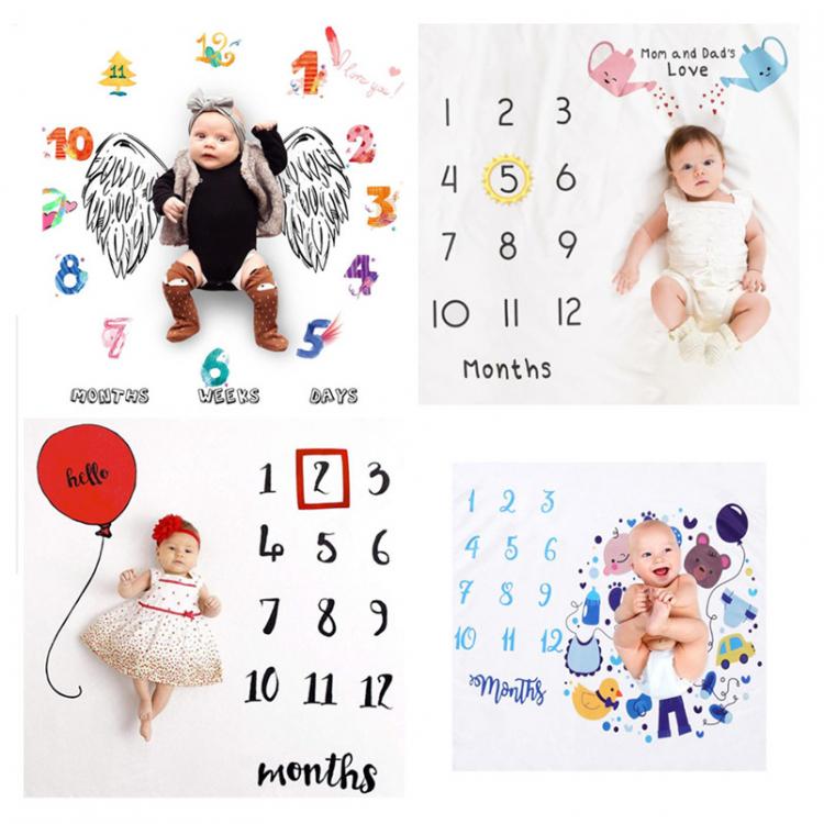 all in one place ילדים ותינוקות Ins hot ewborn baby Monthly Growth Milestone Background Blanket photo props Cloth for Rug baby boy girls Photography Accessories